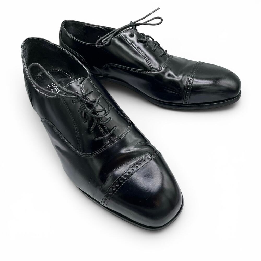 Florsheim Black Leather Cap Toe Oxford Shoes 11.5D Career Business Wedding Guest